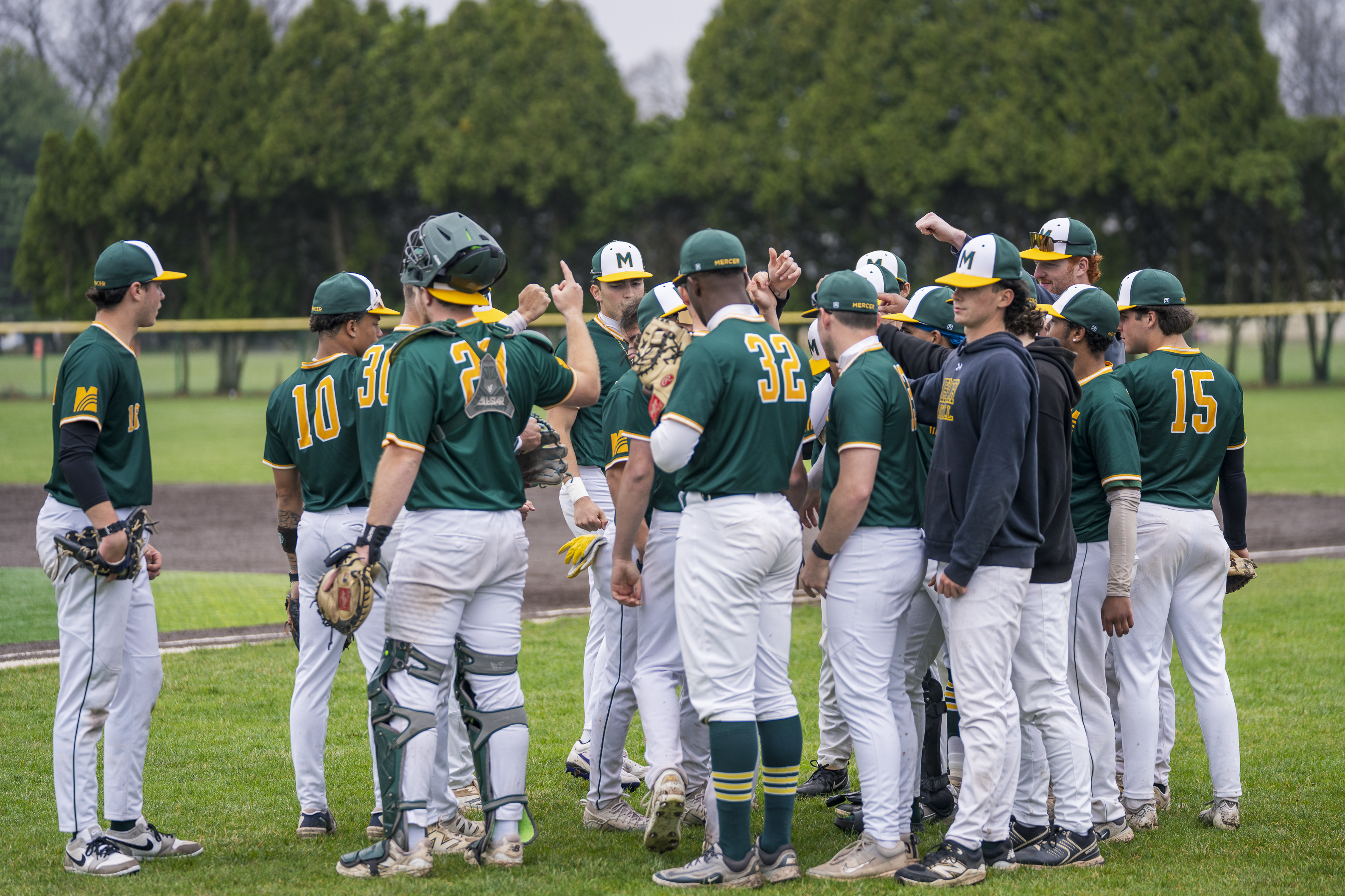 Baseball Team Gathering on Field