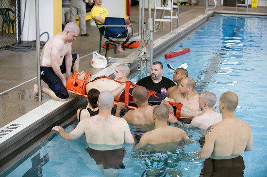 Removing person from water