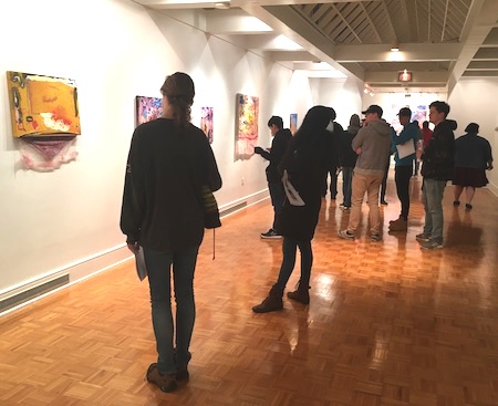 Guests at the Zahar Vaks exhibit